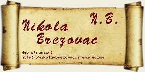 Nikola Brezovac vizit kartica